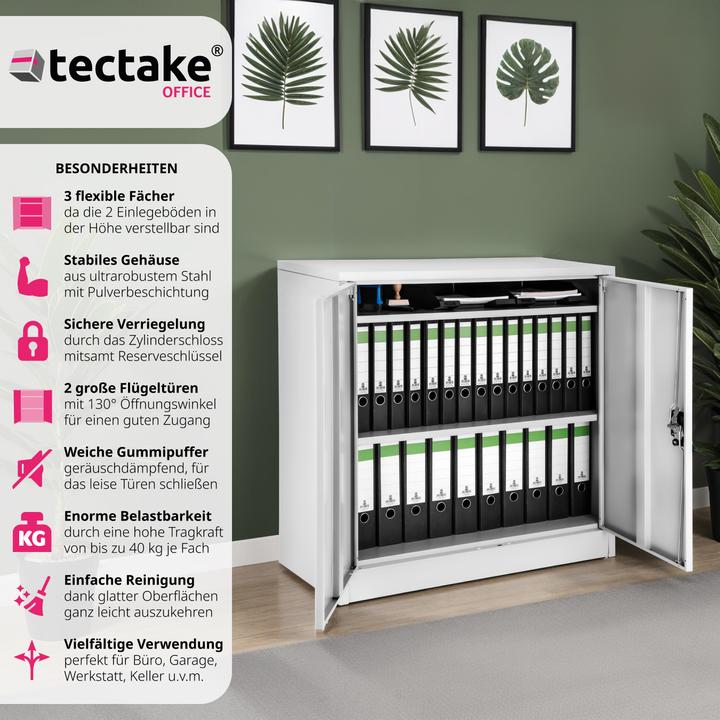 Actual product image tectake Filing cabinet with 3 shelves (90 x 40 x 90 cm)