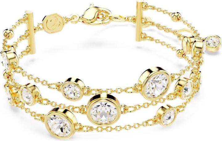 Swarovski Imber Breites Armband Rundschliff Weiss Gold (20 cm, Swarovski Metall)