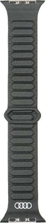Produktbild Tech-Protect Logo Synthetic Leather Magnetic Ring Strap for Apple Watch 44/45/46/49 mm - Black (Ökologisches Leder, Kunststoff)