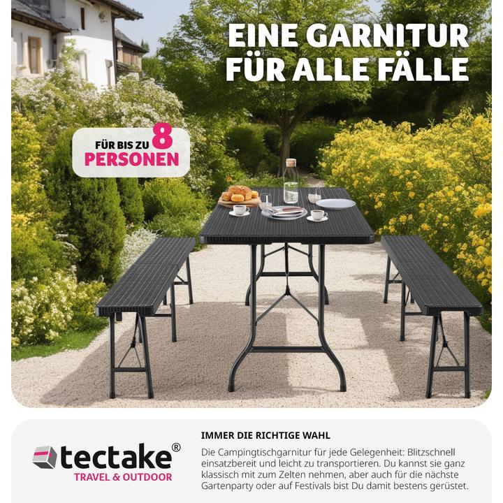 Produktbild tectake Campingtischgarnitur klappbar