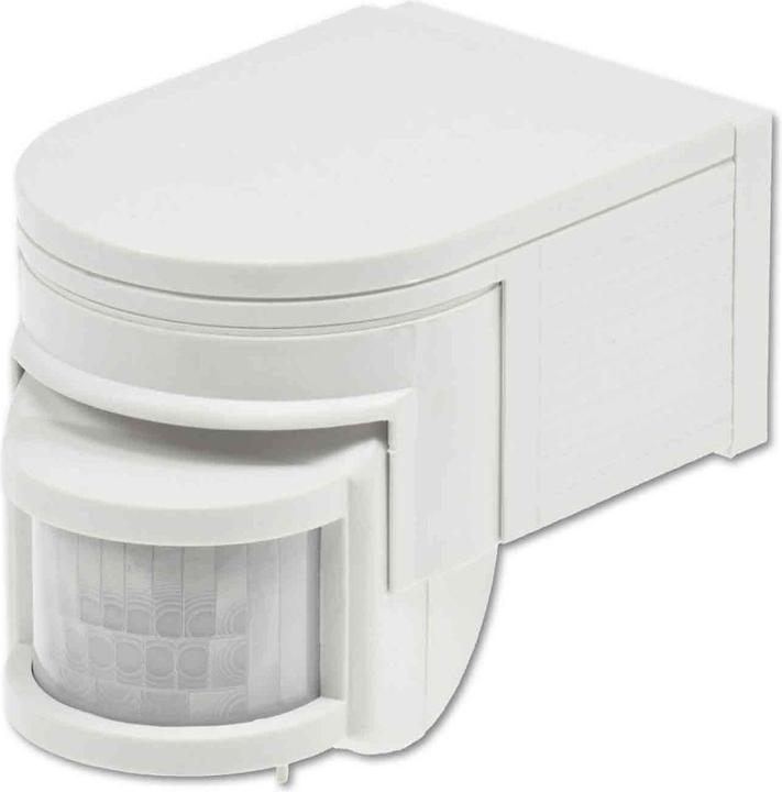 Isoled Rilevatore di movimento PIR bianco, 230V, max. 4A, 180° max. raggio di rilevamento 10m, IP44 (10 m)