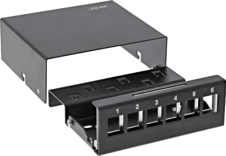 InLine Surface-mounted patch panel socket for 6x Keystone RJ45