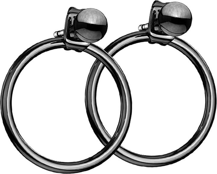 Actual product image Star Piercing Earring black with ball pendant ring (without brass, Surgical steel 316L)