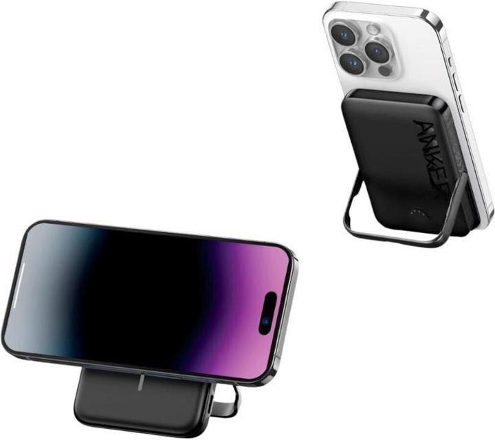 Actual product image Anker 322magGo wireless magnatic Power Bank 5000mAh 7,5W with stand black (5000 mAh, 12 W, 18.50 Wh)