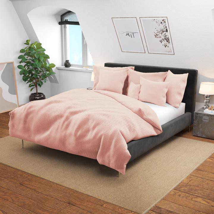 Actual product image Lotus Bettwaren Bed Linen Satin Seersucker uni (Duvet cover, 240 x 240 cm)