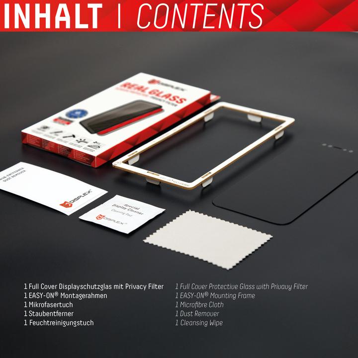 Produktbild Displex Real Glass, Privacy Full Cover Panzerglas (1 Stück, Apple iPhone 11 Pro, Apple iPhone XS, Apple iPhone X)