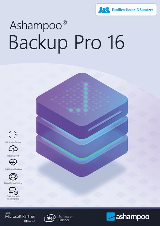Actual product image Ashampoo Backup Pro 16 ESD, full version, 1 PC (3 User, unlimited)