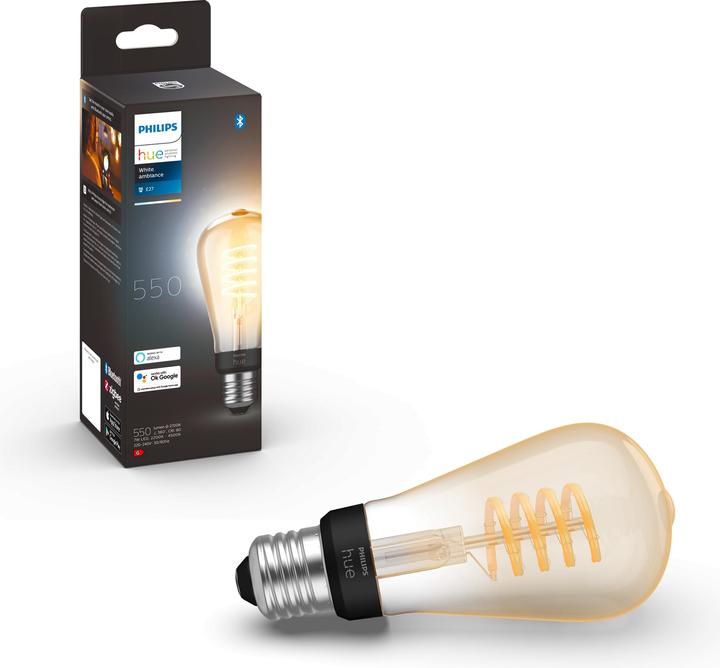 Image du produit Philips Hue Philips E27 Edison (E27, 7 W, 550 lm, 1 x, G)