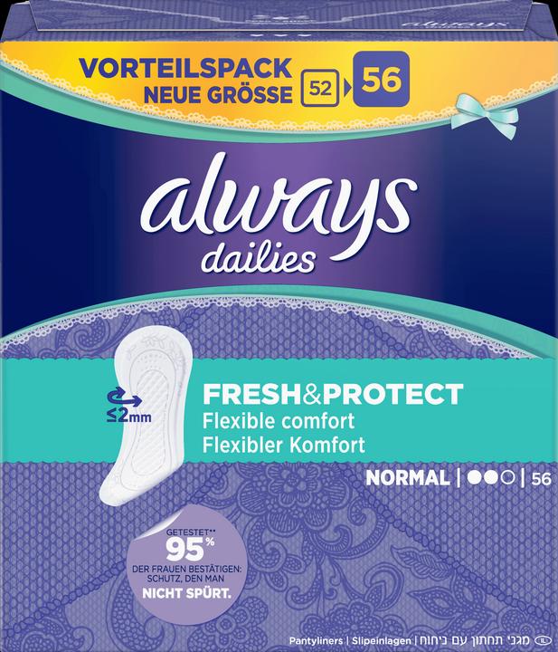 Actual product image Always Dailies Fresh&Protect (56 x, Sanitary pads)