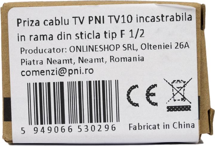 Produktbild PNI TV-Steckdose TV10, modular, Einbau, Typ F 1/2, für Glasrahmen RM101W, RM202W