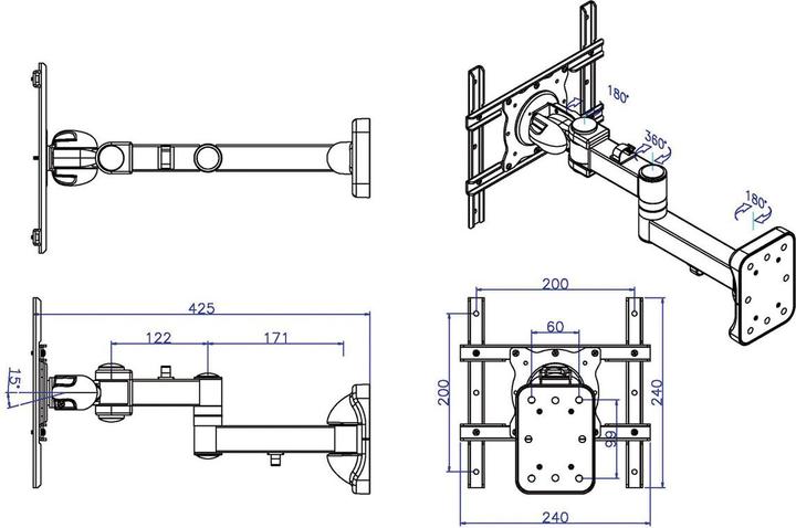 Produktbild Roline LCD TV Wandhalterung (Wand, 25 kg)
