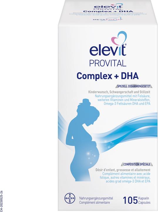 Elevit Provital Complex + DHA Kaps 105 Stk (105 Stück, Kapseln, 195 g)