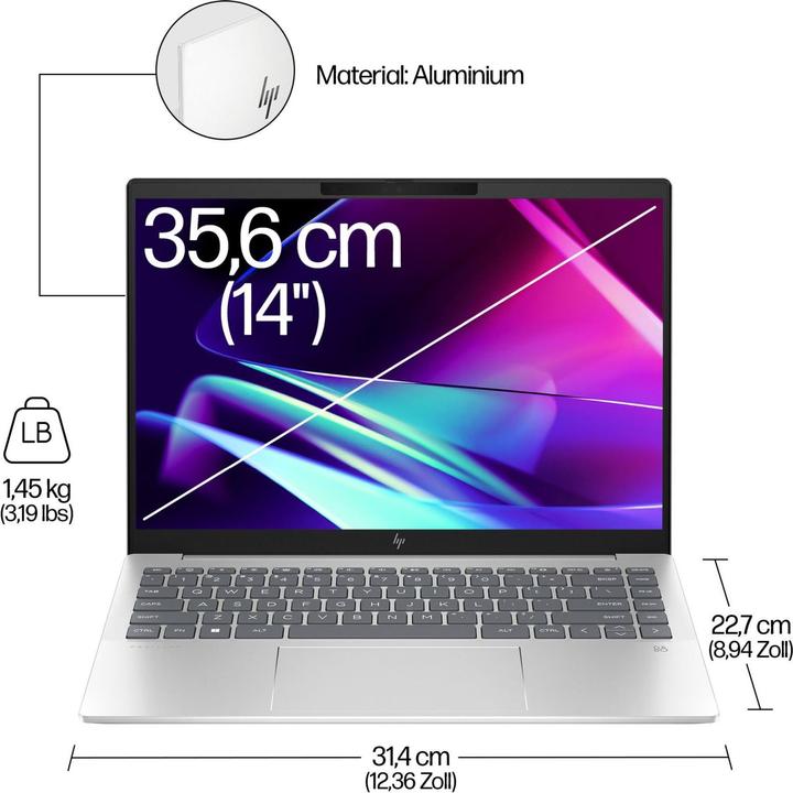 Actual product image HP Pavilion Plus 14-ew0152ng (14", Intel Core i5-1335U, 16 GB, 512 GB, DE)