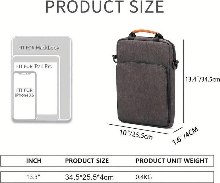 Immagine prodotto PhoneLook Sac à bandoulière sac à main portable imperméable pour iPad + Laptop + MaxBook 13 pouces (13.30")