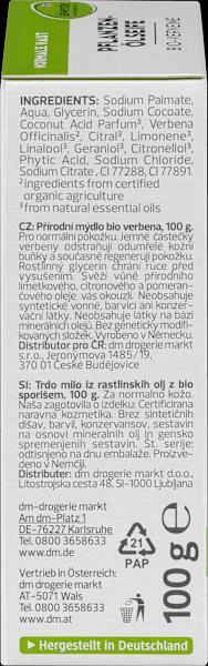 Nährwerte und Zutaten dm alverde Pflanzenölseife Bio-Verveine (Kernseife)