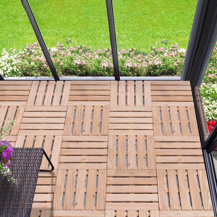 Produktbild Endorphin Holzfliesen aus Lärche 40x40 cm 6er Set (0,96qm) (6 x, 40 x 40 cm)