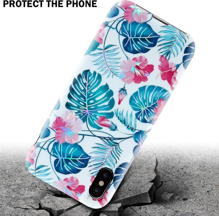 Immagine prodotto Cadorabo IMD TPU Colorful Flowers & Leaves Cover (Apple iPhone XS Max)