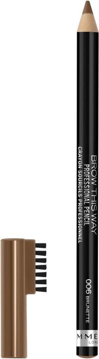 Actual product image Rimmel London Rimmel - Brow This Way Brow Eyebrow Pencil with Brush 006 Brunette 0.25g (006 Brunette)