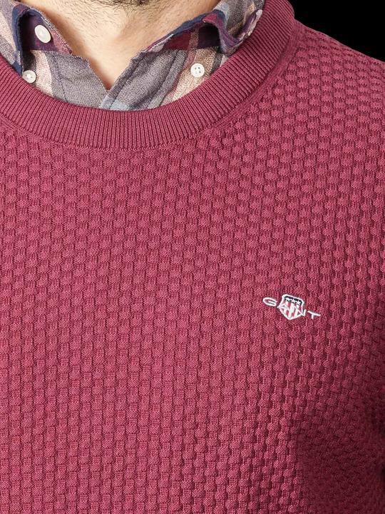 Produktbild GANT Cotton Texture Pullover Crew Neck Red Shadow (L)