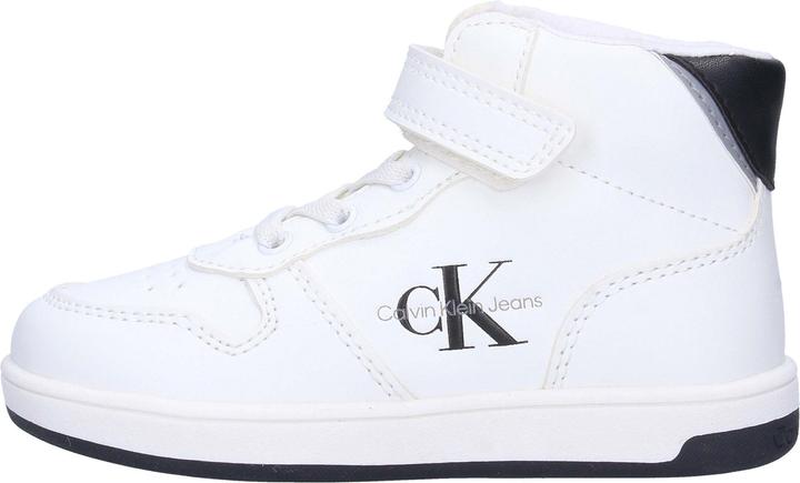 Calvin Klein hohe sneakers mit schnürsenkeln/klettverschluss für kinder white/black (38)