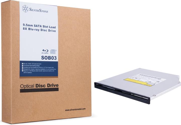 Produktbild Silverstone SST-SOB03 Slimline Slot-In Blu-Ray Kombilaufwerk (Blu-ray Laufwerk)