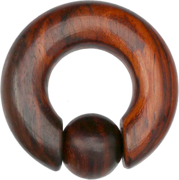 Actual product image Star Piercing Narra Wood Ball Closure Ring (Organic, without brass)