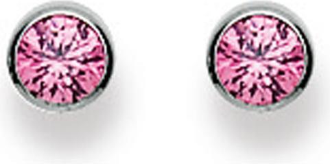 Muau Stud earrings white gold 750 Zirconia 4.5mm (750/18 K Gold)