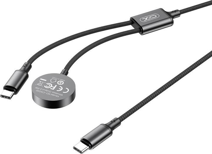 Produktbild xO kabelloses induktives Ladegerät CX030 schwarz für Apple Watch mit Kabel USB-C -USB-C