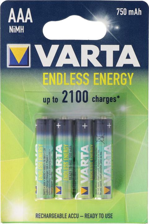 Produktbild Varta Recharge Accu Endless (4 Stk., AAA, 750 mAh)
