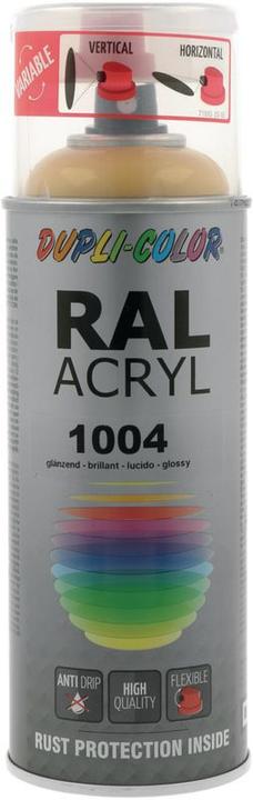 Produktbild Dupli-Color Acryllack glänzend RAL 1004 goldgelb (Goldgelb, 0.40 l)