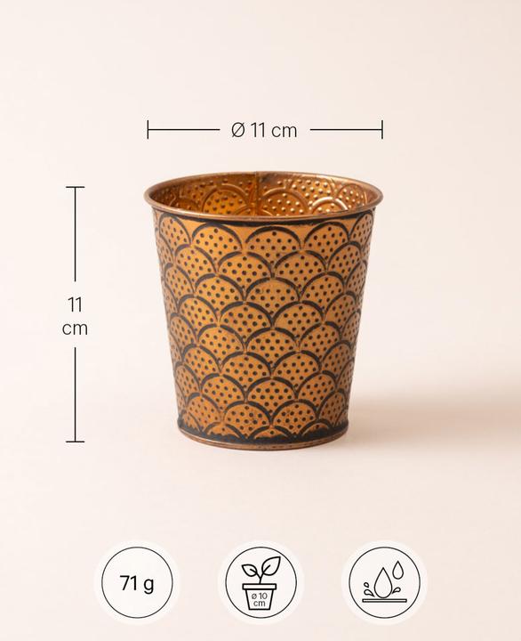 Immagine prodotto Esmée Vaso da fiori / fioriera Orient, lamiera (11 cm)