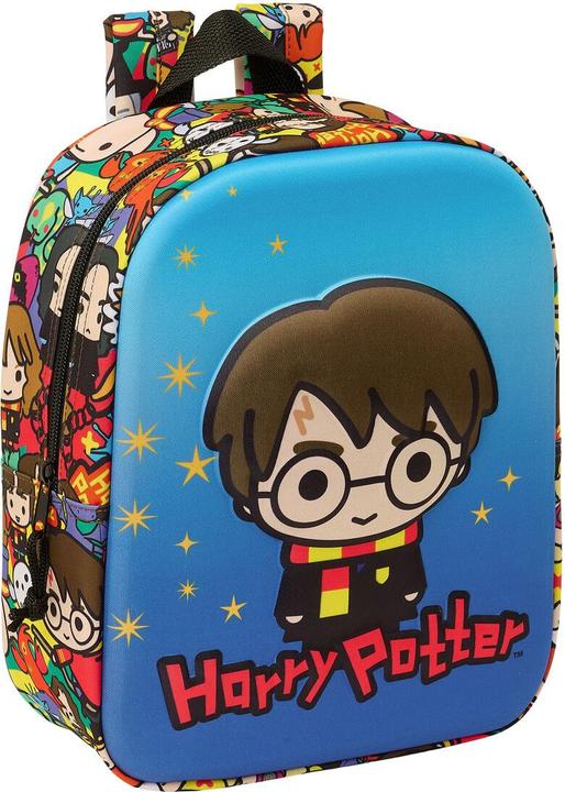 Actual product image School backpack Blue Coloured 22 x 27 x 10 cm 3D