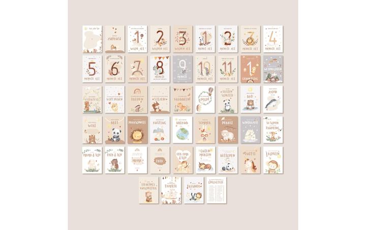 Actual product image Eulentaler Baby milestone cards Boho