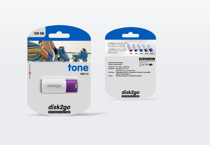 Image du produit Disk2go TONE - Clé USB (128 Go, USB-A)