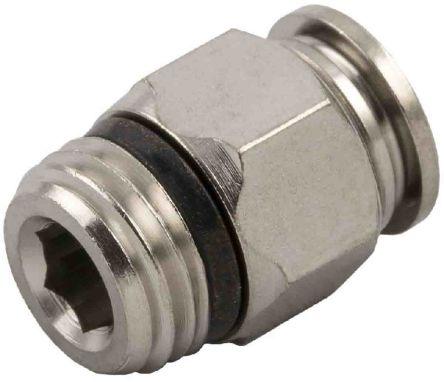 Produktbild Rs Pro Steckfitting, Gewinde-zu-Rohr, Messing vernickelt, 20bar (Rohrverschraubung)