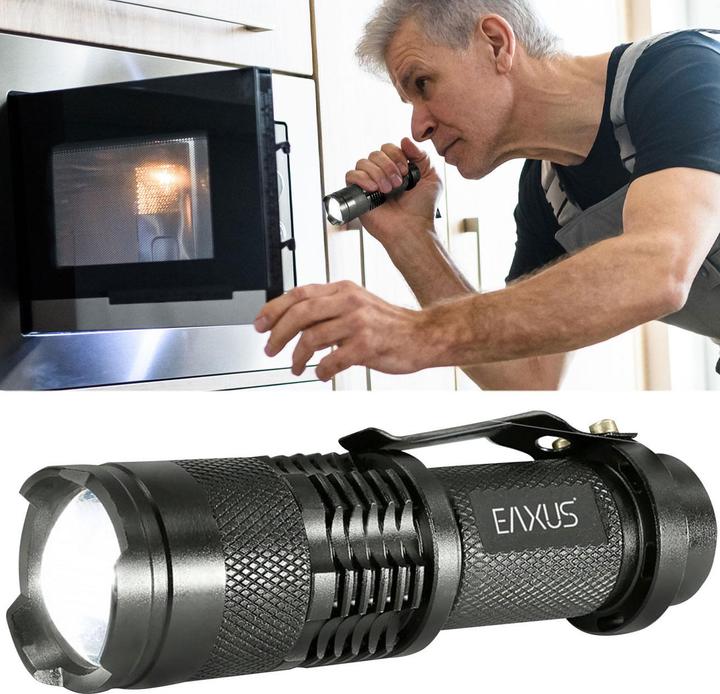 Actual product image Eaxus Glow-X LED mini torch with belt clip battery-powered 300 lm 40 g (9 cm, 300 lm)