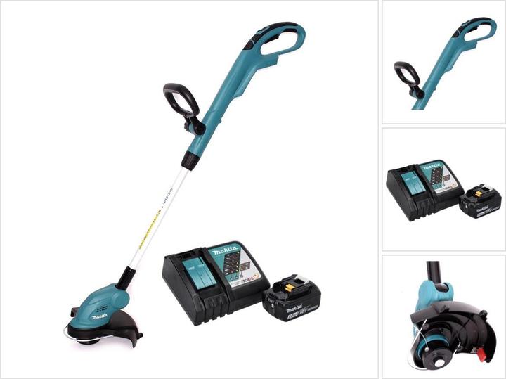 Makita DUR 181 RT 18 V Tagliabordi a batterie + 1x Batteria BL 1850 5,0 Ah + Caricatore rapido DC... (Coltelli plastica)