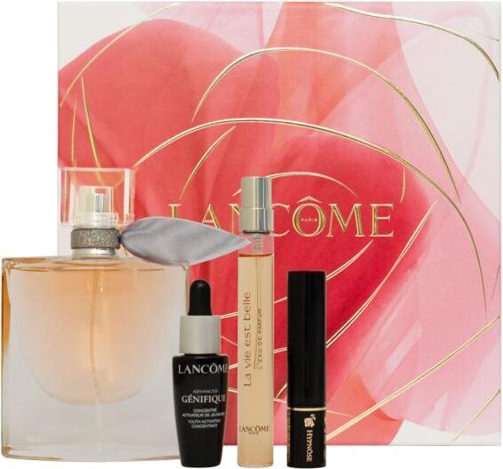 Produktbild Lancôme La vie est belle 3 Achsen Set Eau de Parfum 50ml + Génifique Sérum 10ml + Hypnôse Mascara 2ml + Eau (Parfum set)