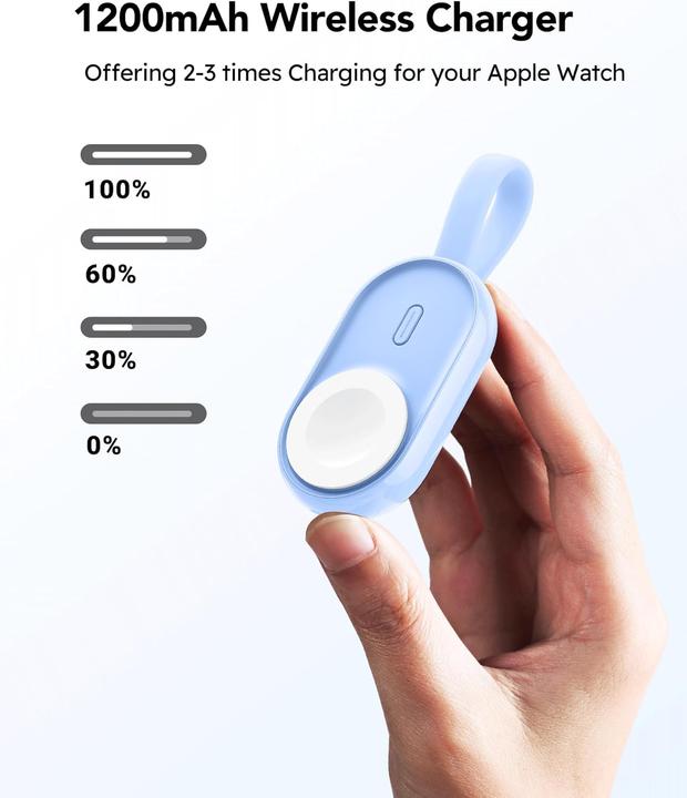 Immagine prodotto Veger Mini Powerbank kompatibel mit Apple Watch Series (9-1) (1200 mAh)