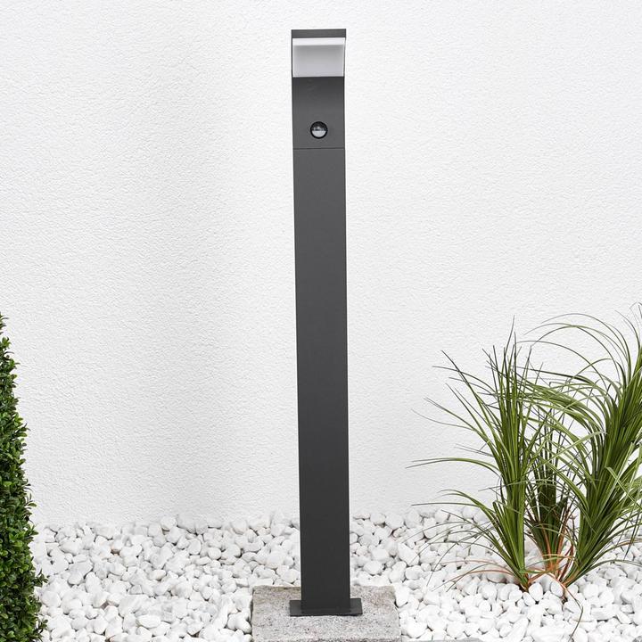 Produktbild Lucande Timm LED Garten Leuchte H100 w/Sensor Graphite (480 lm, IP54)