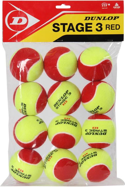 Produktbild Dunlop Tennis balls STAGE 3 RED 12-polybag ITF