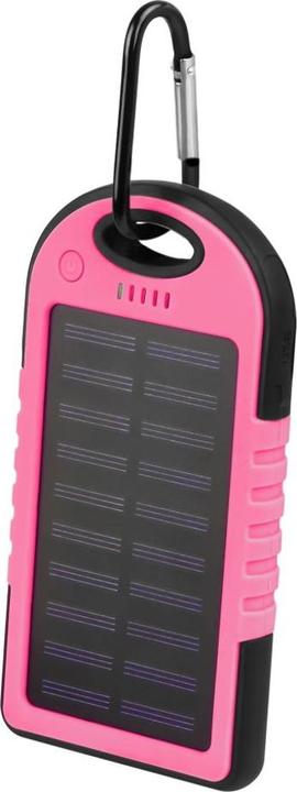 Actual product image Setty Powerbank with Solar Cell Charging 5000 mAh - Pink (5000 mAh)