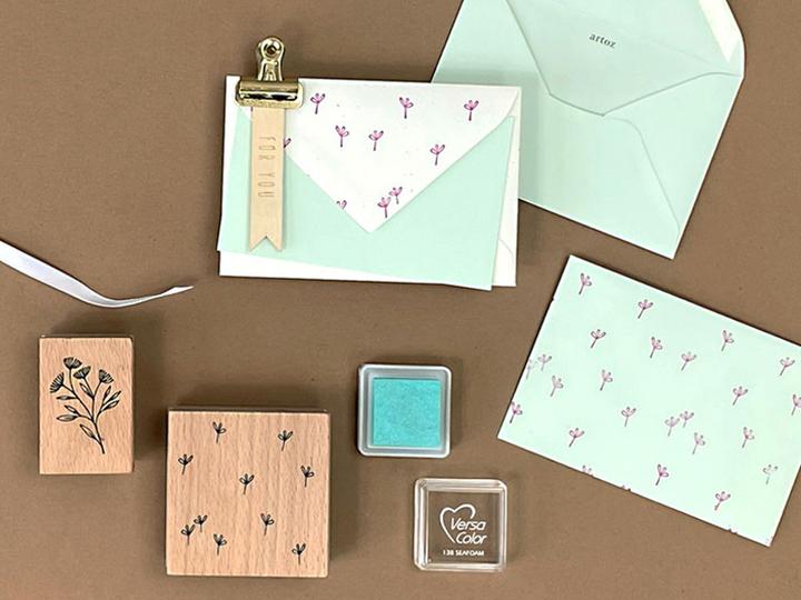 Produktbild Artoz Stempel Blumen allover Holzstempel
