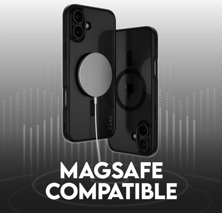Produktbild PanzerGlass CARE by ® Flagship Case Transparent Urban Combat m. Schwarz Rahmen & MagSafe iPhone '24 6 (Apple iPhone 16 Plus)