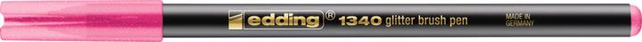 Actual product image Edding 1340 glitter brush pen set of 4 assorted (Blue glitter, purple glitter and ochre yellow glitter, Pink Glitter, 4 x)