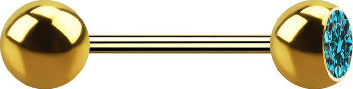 Immagine prodotto Star Piercing Micro bilanciere placcato oro con pallina e perline in cristallo acqua (Acciaio chirurgico 316L, senza ottone)
