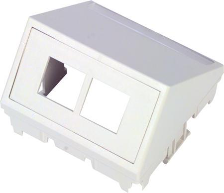 Actual product image LK Dataudtag CLICLINE® T9Skrå, for 2 pcs. keystone connectorColour: hvid