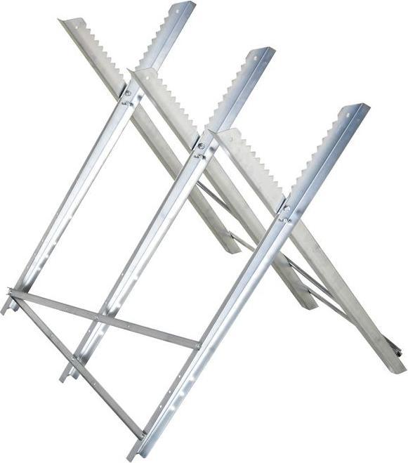 Immagine prodotto Swisshandel24 Cavalletto pieghevole per motosega Telaio per legna da ardere Metallo argento 83 x 83 x 79 cm (83 cm, 83 cm)