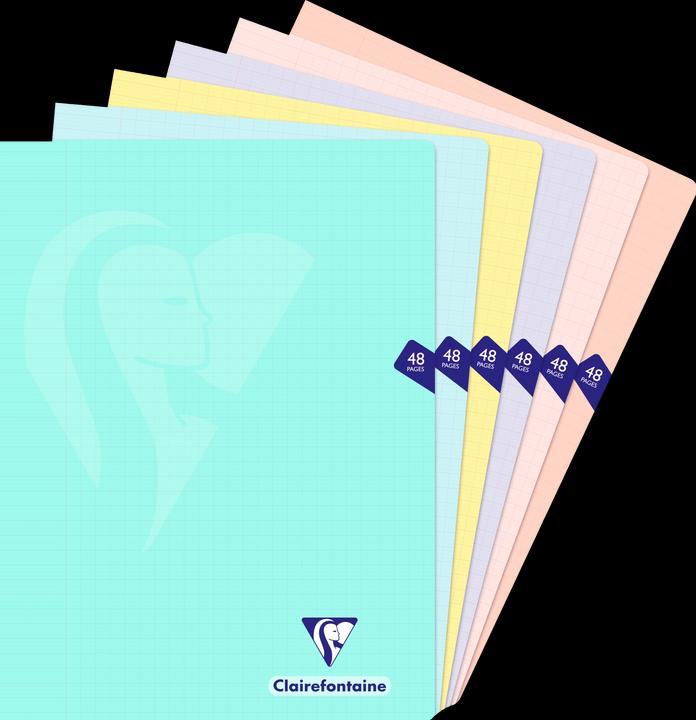 Image du produit Clairefontaine Cahier piqué Mimesys PASTEL 24x32 cm 48 pages grands carreaux couverture polypropylène - (Couverture souple)