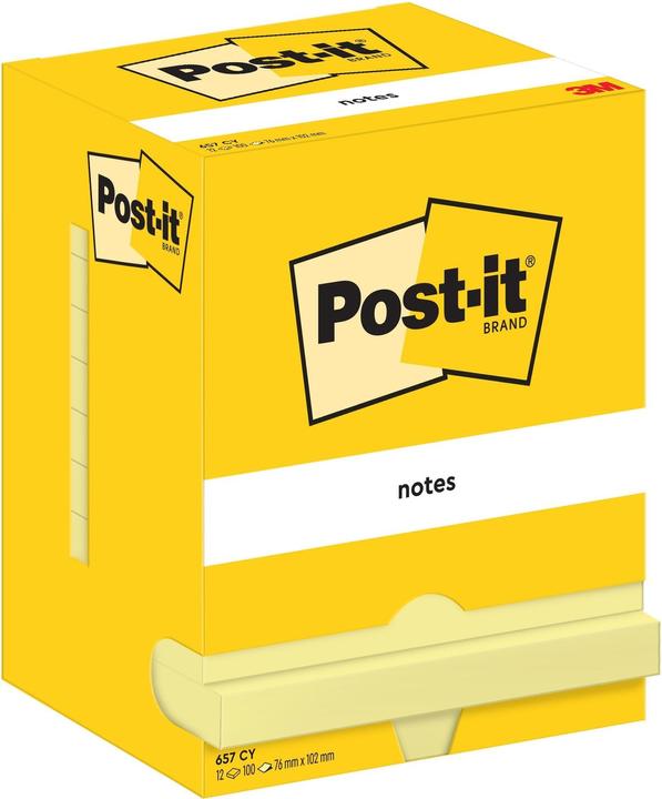 Image du produit Post-it Papillons adhésifs Standard 657 jaune 12 blocs (9 x 8 x 13 cm)
